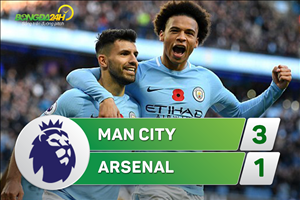 Tổng hợp: Man City 3-1 Arsenal (Vòng 11 NHA 2017/18)