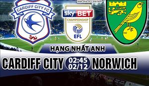 Nhận định Cardiff vs Norwich 02h45 ngày 2/12 (Hạng Nhất Anh 2017/18)