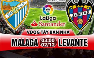 Nhận định Malaga vs Levante 03h00 ngày 2/12 (La Liga 2017/18)