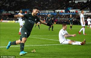 Tổng hợp: Swansea 0-4 Man City (Vòng 17 Premier League 2017/18)