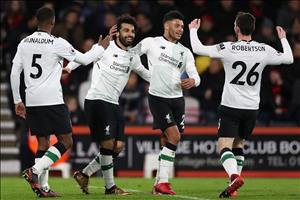 Những thống kê ấn tượng sau trận Bournemouth 0-4 Liverpool