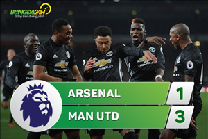 Tổng hợp: Arsenal 1-3 MU (Vòng 15 Premier League 2017/18)