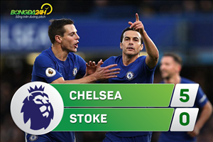 Tổng hợp: Chelsea 5-0 Stoke (Vòng 21 Premier League 2017/18)