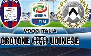 Nhận định Crotone vs Udinese 01h00 ngày 5/12 (Serie A 2017/18)