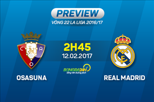 Osasuna vs Real Madrid (02h45 ngày 12/2): Dẫm lên nhau mà sống