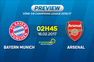 Bayern Munich vs Arsenal (02h45 ngày 16/2): Oán hận chất chồng