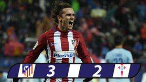 Atletico Madrid 3-2 Celta Vigo: Ngược dòng nghẹt thở