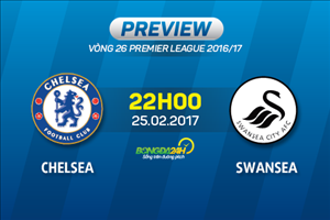 Chelsea vs Swansea (22h00 ngày 25/02): Costa săn “Thiên nga”