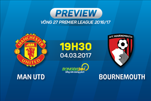 Giải mã trận đấu MU vs Bournemouth 19h30 ngày 4/3 (NHA 2016/17)