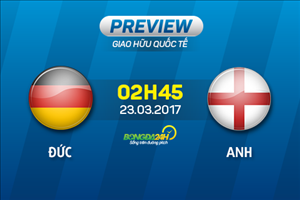 Đức vs Anh (2h45 ngày 23/3): Lịch sử sẽ lên tiếng?