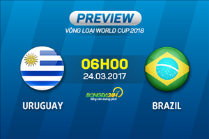 Uruguay vs Brazil (6h00 ngày 24/3): Chờ La Celeste phá dớp