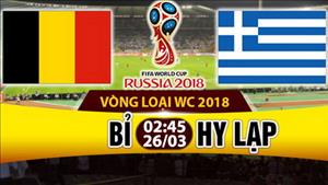 Nhận định Bỉ vs Hy Lạp 02h45 ngày 26/3 (VL World Cup 2018)