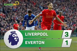 Tổng hợp: Liverpool 3-1 Everton (Vòng 30 NHA 2016/17)