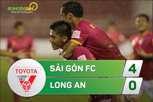 Tổng hợp: Sài Gòn 4-0 Long An (Vòng 11 V-League 2017)