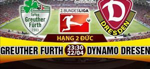 Nhận định Greuther Furth vs Dynamo Dresden 23h30 ngày 21/4 (Hạng 2 Đức 2016/17)