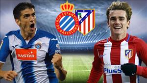 Nhận định Espanyol vs Atletico Madrid 01h45 ngày 23/4 (La Liga 2016/17)