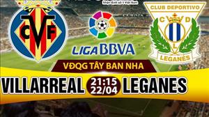 Nhận định Villarreal vs Leganes 21h15 ngày 22/4 (La Liga 2016/17)