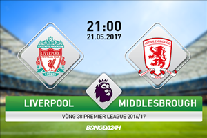 Giải mã trận đấu Liverpool vs Middlesbrough 21h00 ngày 21/5 (NHA 2016/17)