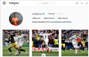 Cristiano Ronaldo chạm mốc 100 triệu người theo dõi trên Instagram