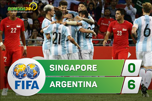 Tổng hợp: Singapore 0-6 Argentina (Giao hữu quốc tế)