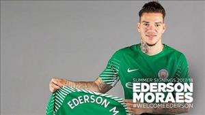 Tân binh Ederson hạ mục tiêu vô địch EPL và C1 cùng Man City