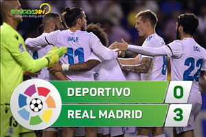 Tổng hợp: Deportivo 0-3 Real Madrid (Vòng 1 La Liga 2017/18)