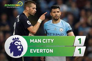 Tổng hợp: Man City 1-1 Everton (Vòng 2 NHA 2017/18)