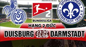 Nhận định Duisburg vs Darmstadt 23h30 ngày 25/8 (Hạng 2 Đức 2017/18)