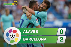 Tổng hợp: Alaves 0-2 Barca (Vòng 2 La Liga 2017/18)