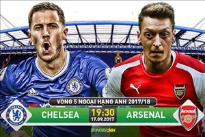 LINK XEM TRỰC TIẾP Chelsea vs Arsenal 19h30 ngày 17/9 (NHA 2017/18)