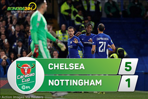 Tổng hợp: Chelsea 5-1 Nottingham (Vòng 3 Cúp Liên đoàn Anh 2017/18)