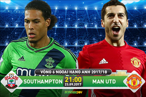 LINK XEM TRỰC TIẾP Southampton vs MU 21h00 ngày 23/9 (NHA 2017/18)