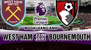 Nhận định West Ham vs Bournemouth 22h00 ngày 20/1 (Premier League 2017/18)