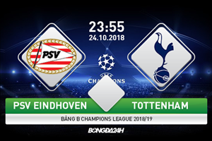 Kết quả PSV Eindhoven vs Tottenham trận đấu Champions League 2018/19