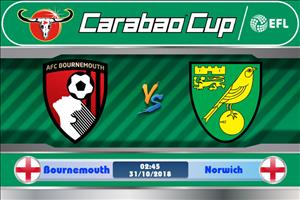 Nhận định Bournemouth vs Norwich 02h45 ngày 31/10 (Cúp Liên đoàn Anh 2018/19)