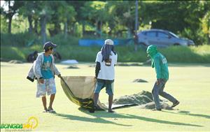 Sân tập của ĐT Việt Nam tại Philippines vẫn bộn bề trước buổi đầu tiên