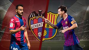 Kết quả Levante vs Barca trận đấu vòng 16 La Liga 2018/19