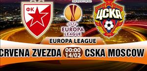 Nhận định Crvena Zvezda vs CSKA Moscow 00h00 ngày 14/2 (Europa League 2017/18)