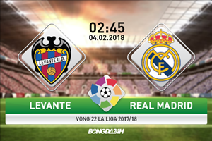 Levante vs Real Madrid (2h45 ngày 4/2): Tiếp đà chiến thắng