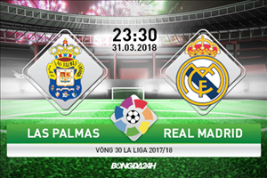 Las Palmas vs Real Madrid (23h30 ngày 31/3): Lơ đãng ở đảo Canaria