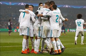 Dàn sao Real ăn mừng trong phòng thay đồ sau trận thắng PSG