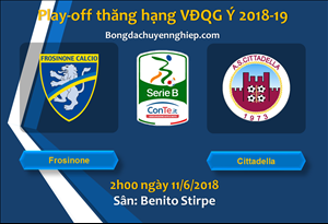 Nhận định Frosinone vs Cittadella 02h00 ngày 11/6 (Playoff thăng hạng Serie A)