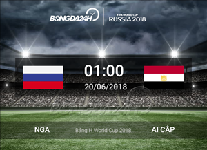 Lịch thi đấu bóng đá VCK World Cup 2018 ngày hôm nay (19/6)
