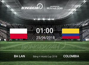 Kết quả Ba Lan vs Colombia trận đấu bảng H World Cup 2018
