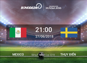 Kết quả Mexico vs Thụy Điển trận đấu bảng F World Cup 2018