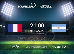 Kết quả Pháp vs Argentina trận đấu vòng 1/8 World Cup 2018