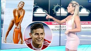 James Rodriguez 'thả thính' MC thời tiết nóng bỏng nhất thế giới