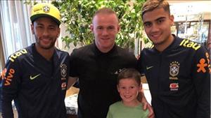 Neymar thăm hỏi Rooney khi tới Mỹ