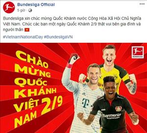 Bundesliga gây bất ngờ khi chúc mừng ngày quốc khánh Việt Nam