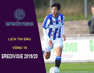 Lịch thi đấu bóng đá Hà Lan-Eredivisie 2019-20 đêm nay 19/10